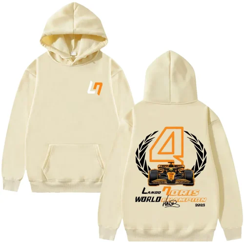 Oversize LandoNorris World Champion Racing Hoodie LN4 Graphic Print Clothing Men Long Sleeve Sweatshirts Women Fashion Pullovers