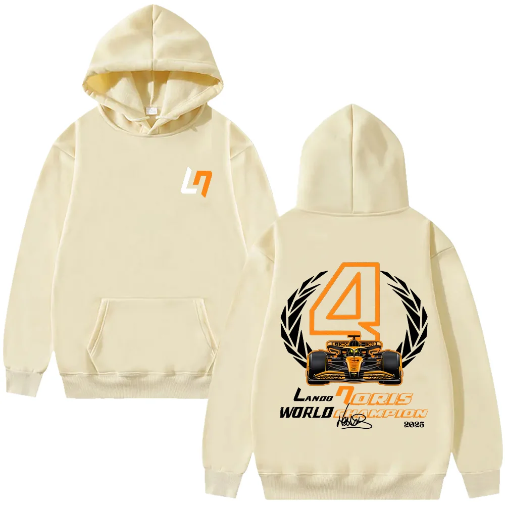 Oversize LandoNorris World Champion Racing Hoodie LN4 Graphic Print Clothing Men Long Sleeve Sweatshirts Women Fashion Pullovers