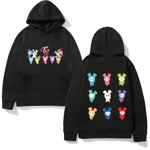 TWICE Official Mascot Lovelys Hoodie Lovelys Cute 2025Autumn/Winter Men's Women's Casual Cartoon Printed Cotton Comfort Hoodie