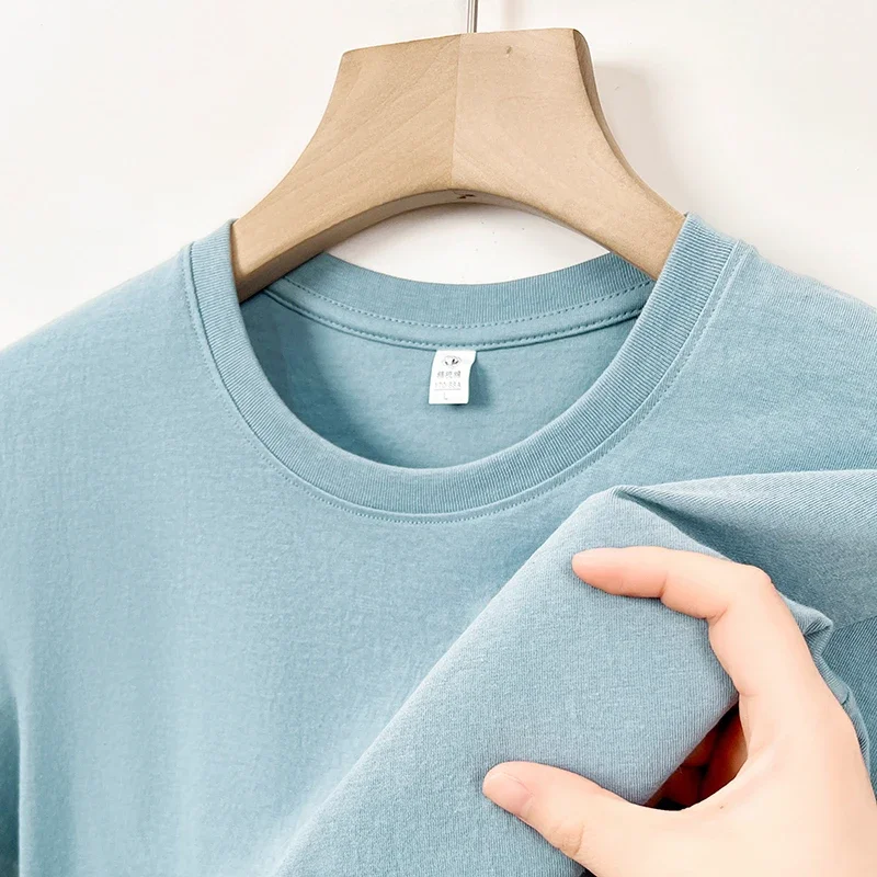 2025 New Men's Korean Casual Cotton Short Sleeved Round Neck T-shirt Summer Fashionable and Comfortable Versatile Top