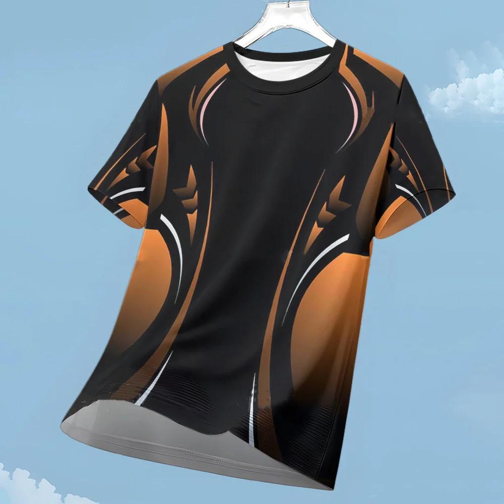 Men's T-shirt Fashion Color Block 3D Print Tee Outdoor Run Fitness Sports Short Sleeve Summer Casual O-neck Loose Breathable Top - Image 2